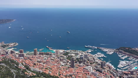 Rückflug-Aus-Der-Luft-über-Monaco,-Das-Zweitkleinste-Land-Und-Der-Reichste-Ort